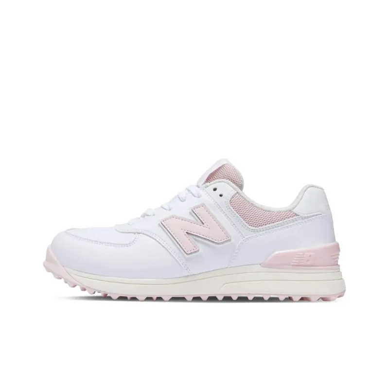 New Balance NB 574 V3 SL B3 Cushioning, Wear Resistant Low Top Golf Shoes Women's White Pink-0