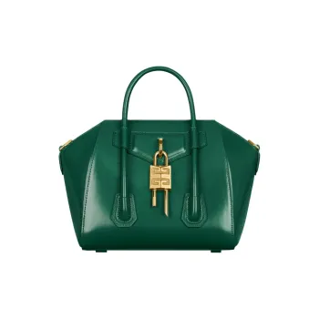 GIVENCHY Antigona Lock Cow Leather Handbag Mini Women's Emerald Green