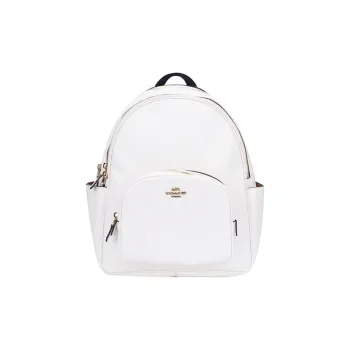 COACH Cow Leather Backpack Large Size Women's White