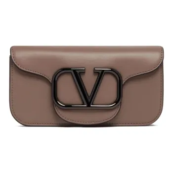 Valentino Leather Shoulder Bag Crossbody Bag Mini Men's Gray
