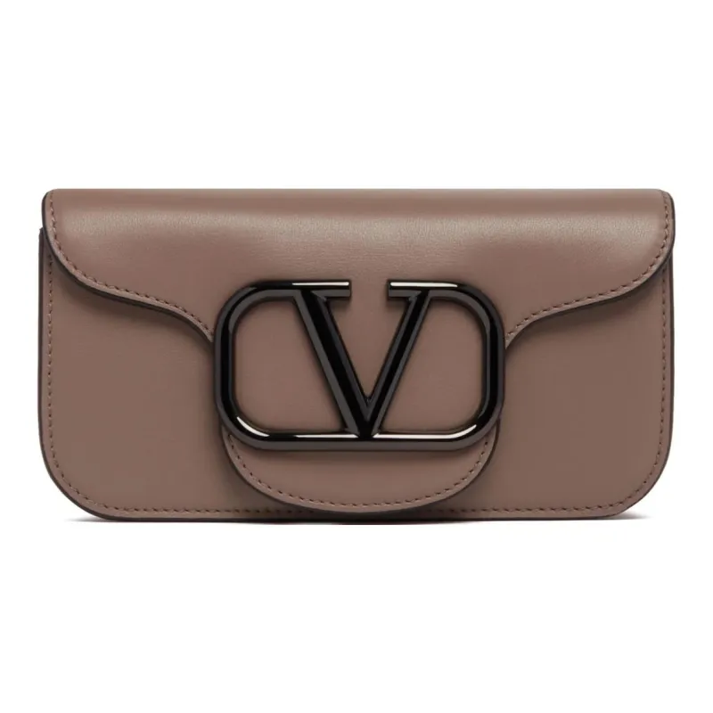 Valentino Leather Shoulder Bag Crossbody Bag Mini Men's Gray-0