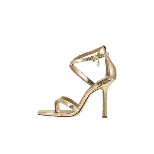 MICHAEL KORS Celia Metallic Snake Print Heeled Sandals Women's