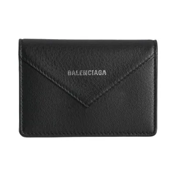 Balenciaga PAPIER Calfskin Wallet Women's Black