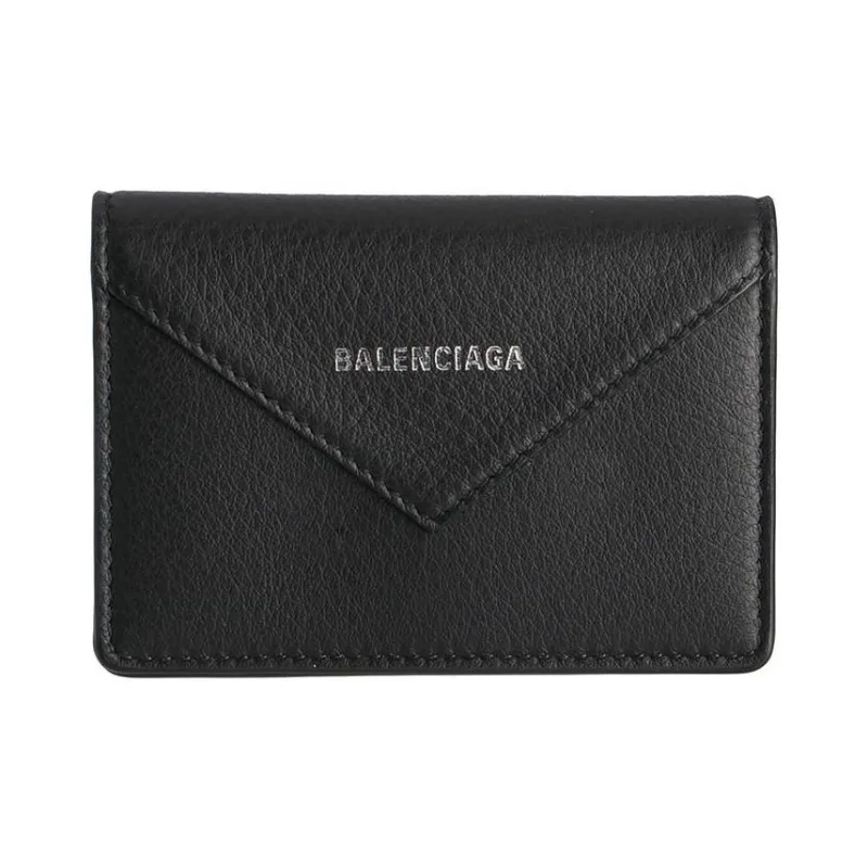 Balenciaga PAPIER Calfskin Wallet Women's Black-0