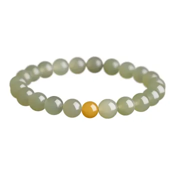 GOLDFISH ALLEY Hetian Jade Bracelets Pale Greenish White Jade Women's