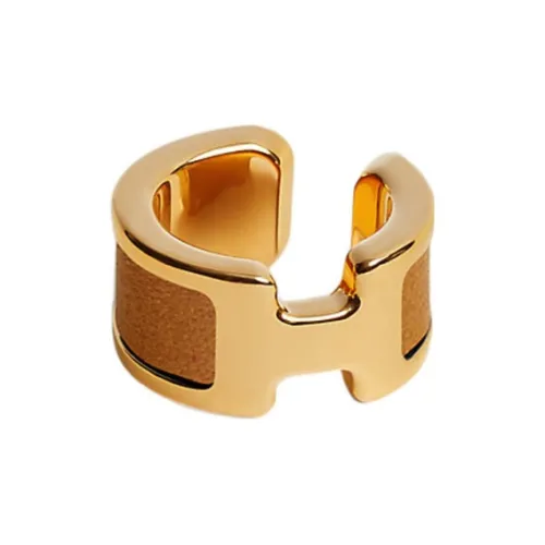 HERMES Clip-On Earrings Women's Gold