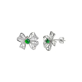 Princess Cui High Ice Jade Jadeite Stud Earrings Women's
