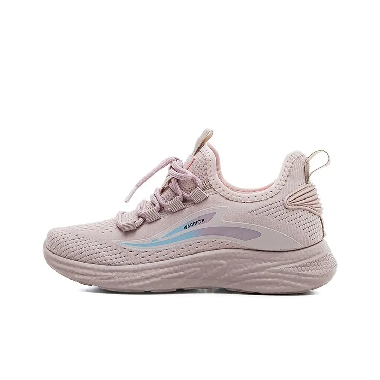Warrior Wear-Resistant Breathable Height Increasing Low-Top Running Shoes Women's Pink-0