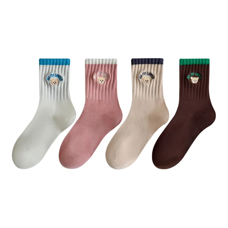 XXLLG Mid Calf Socks Women's 4 Pack-4