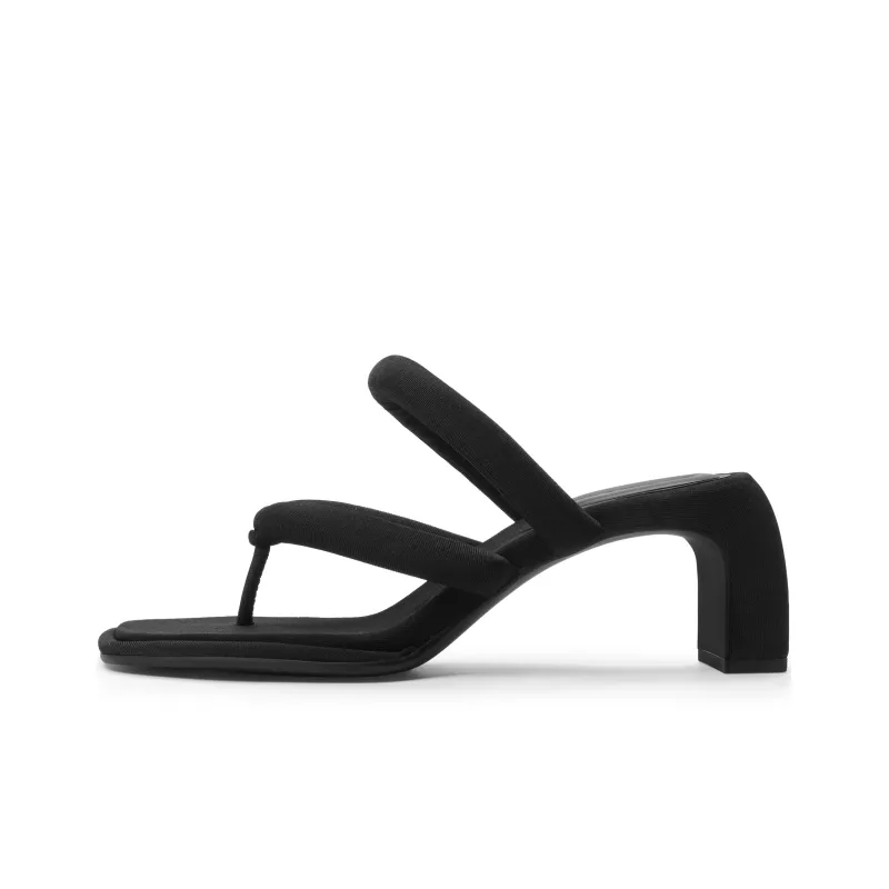 CHARLES&KEITH Small Ck Slide Slippers 7.2cm Women's Chalk White/Black Textured Black Textured-5