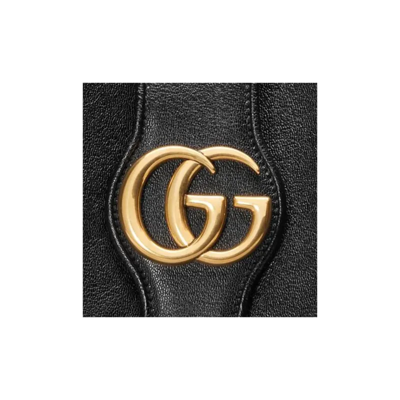 GUCCI Leather Tote Bag, Shopping Bag, Shoulder Bag, Handbag Trumpets Women's Black-8