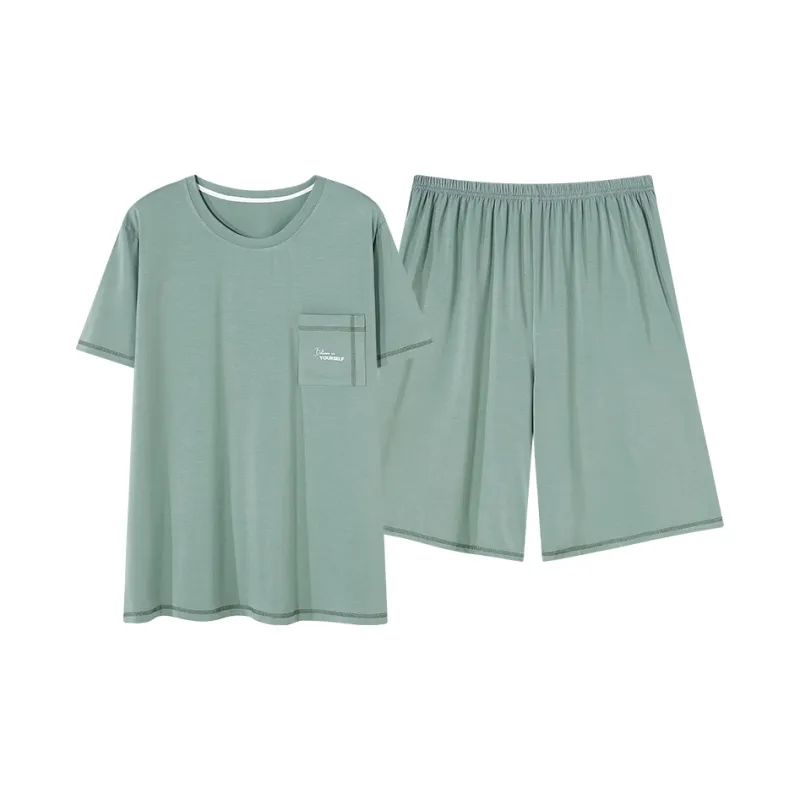 Follow The United States Pajama Set Men's Gray Green-0