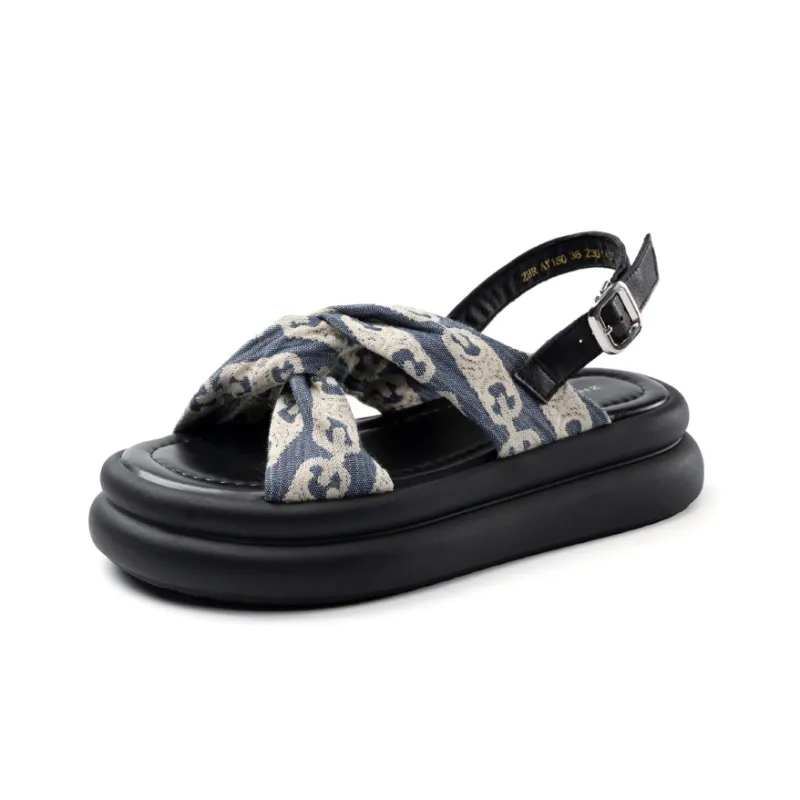 ZHR Green Purple Holiday One Strap Sandals Women's-7