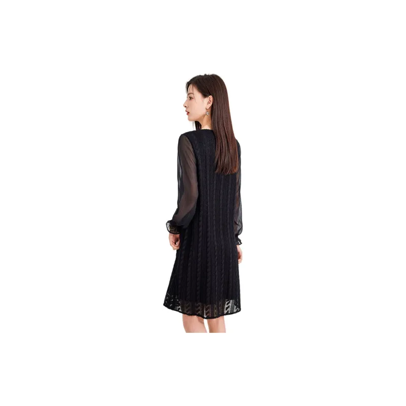 CARBAMMI Long Sleeved Dresses Women's Black-4