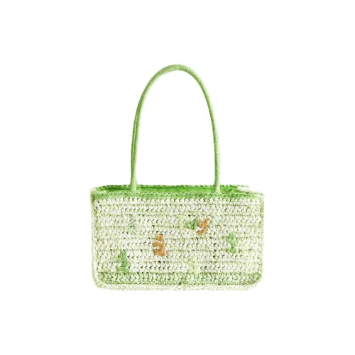 Tagi. Straw Woven Handbag Shoulder Bag Regular Unisex Melon