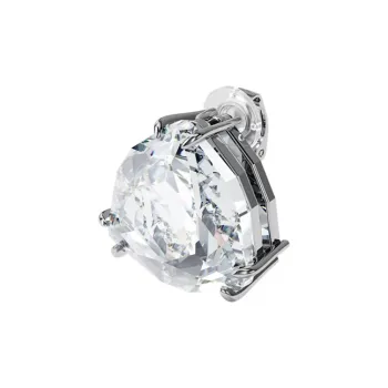 Swarovski Artificial Crystal Clip On Earrings Women's Silver