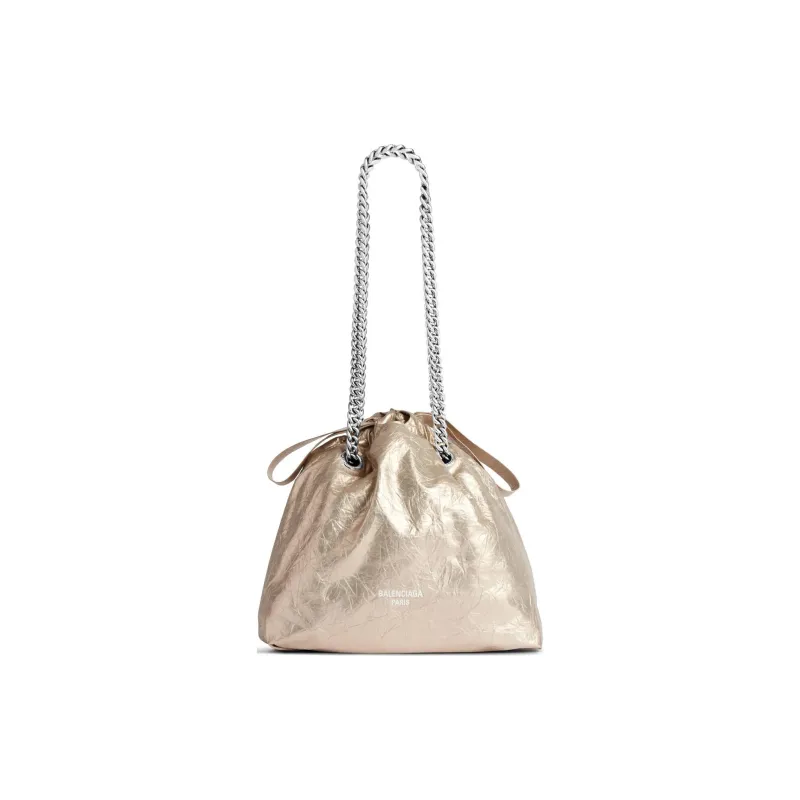 Balenciaga Small Crush Metallic Drawstring Tote Bag-1