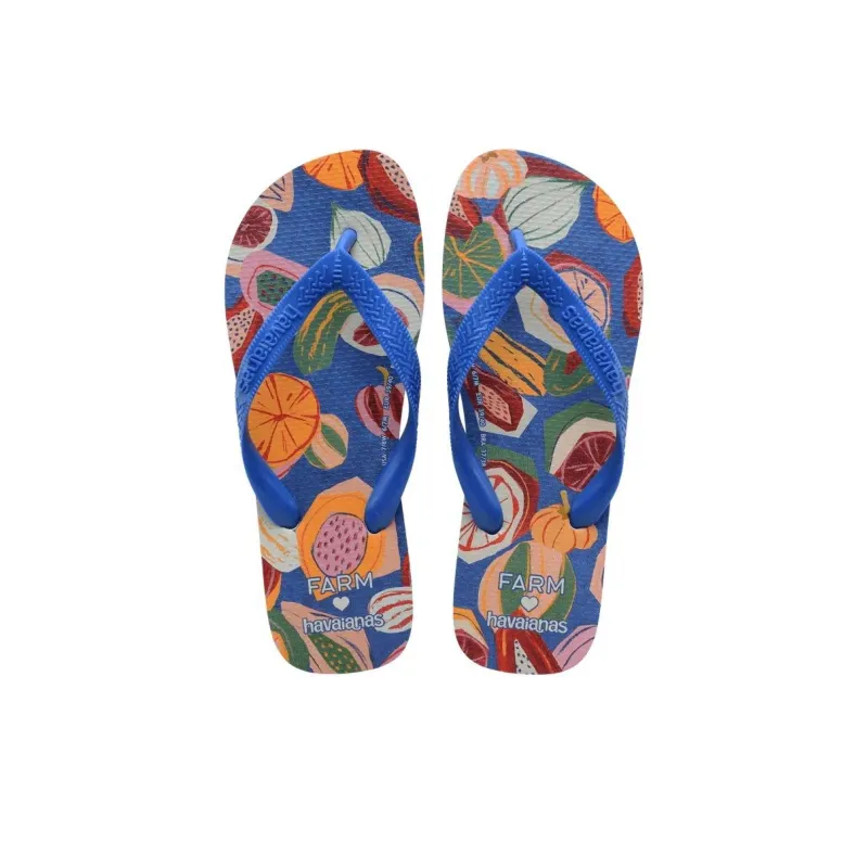 FARM RIO x Havaianas Quiet Quick Dry Flip Flops Women's Blue Orange-4