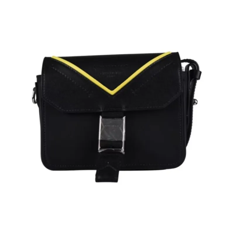 Givenchy Leather Messenger Bag Crossbody Bag Shoulder Bag Men's Black-0