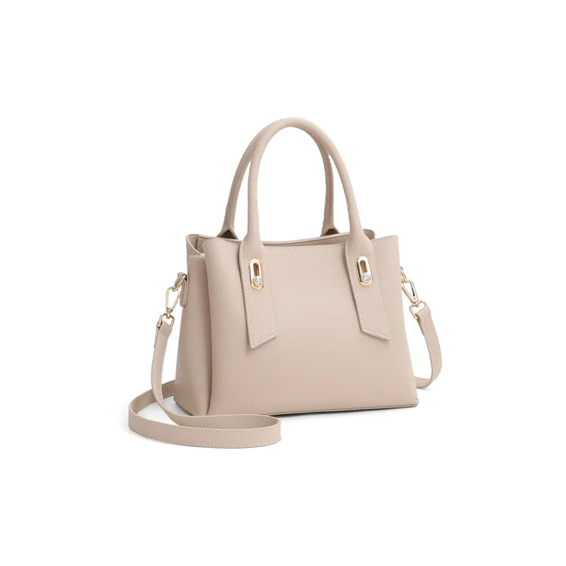 PT'SON Cow Leather, Synthetic Leather Mom Bag, Shoulder Bag, Crossbody Bag, Handbag Regular Women's Ecru-5