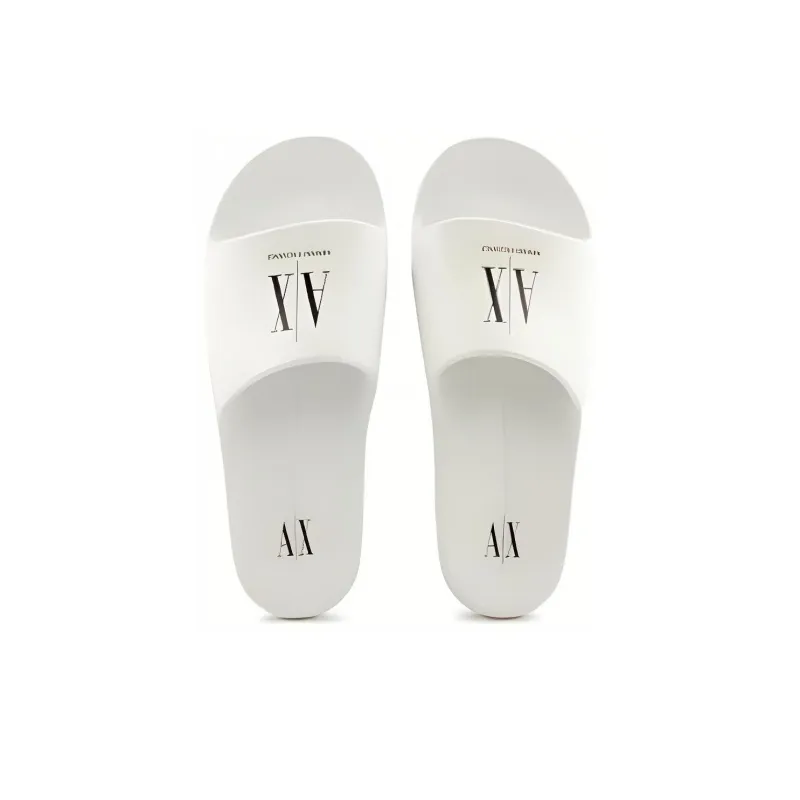 ARMANI EXCHANGE Slide Slippers Men's White Black-3