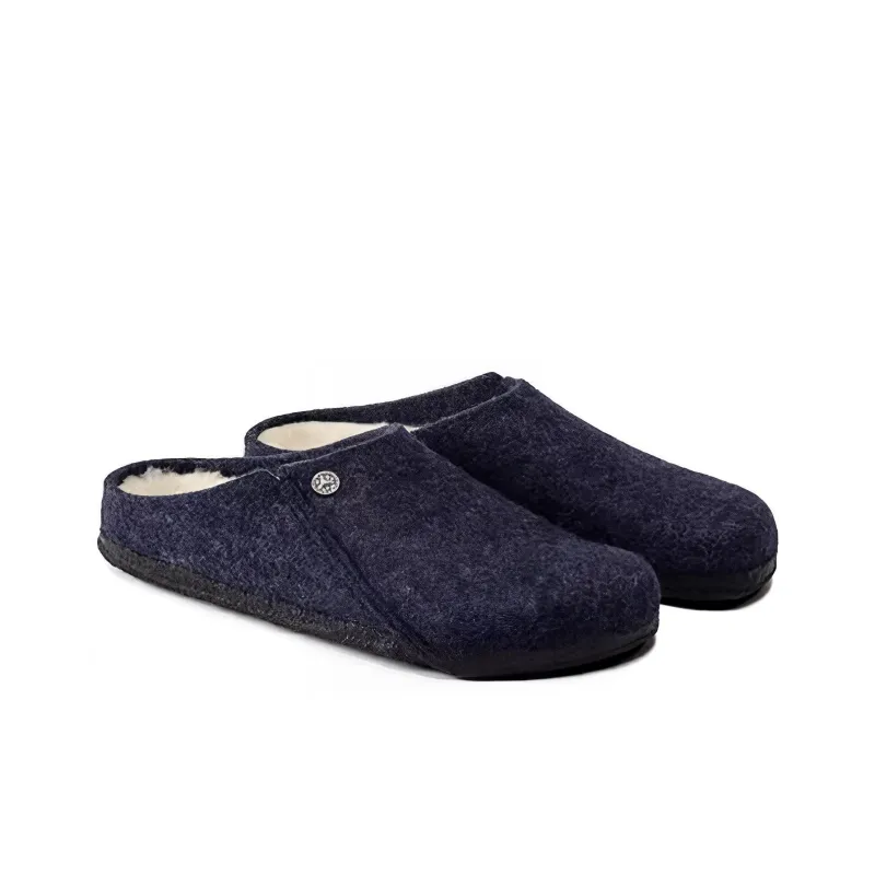 Birkenstock Zermatt Shearling Clog Wool Felt Dark Blue-3