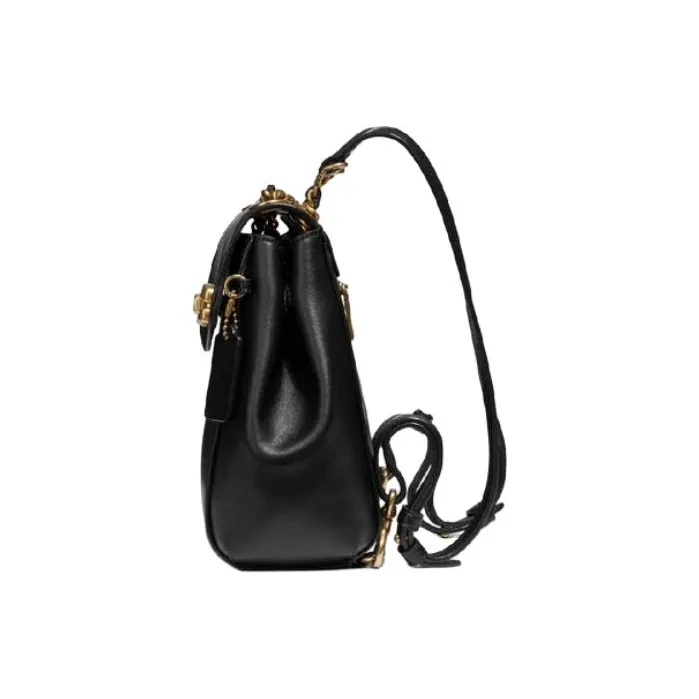 COACH Parker Cow Leather Backpack Mini Women's Black-2