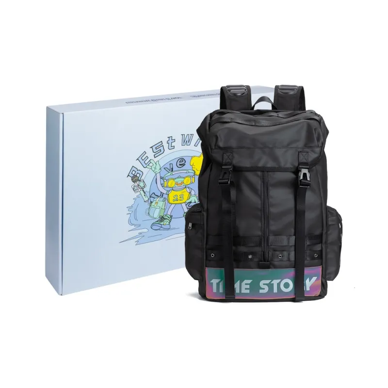 LOVERPUSS Polyester Backpack Large Size Unisex Iridescent Gray-15
