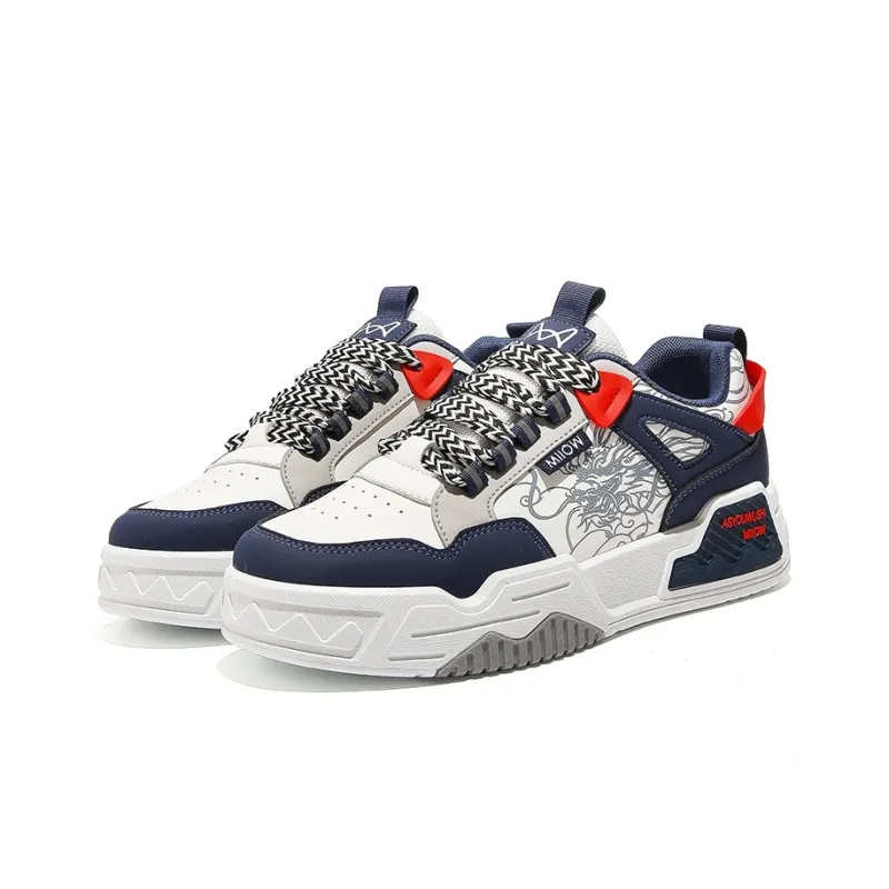 MIIOW Trend Party Series Anti Slip And Wear Resistant Height Increasing High Top Skateboard Shoes Men's-23