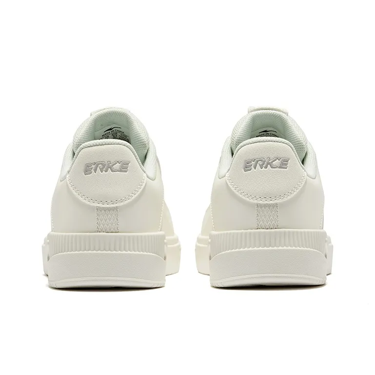 Erke Flying Cranes Anti Slip Wear Resistant Low Top Skateboard Shoes Women's Microcrystal White-3