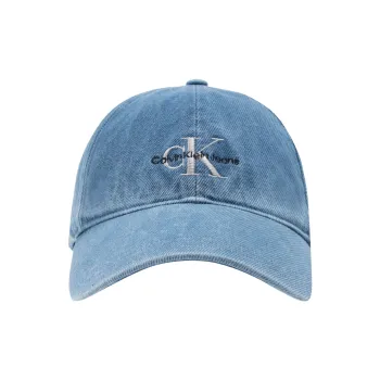 CALVIN KLEIN Cotton Baseball Caps Unisex Denim Blue
