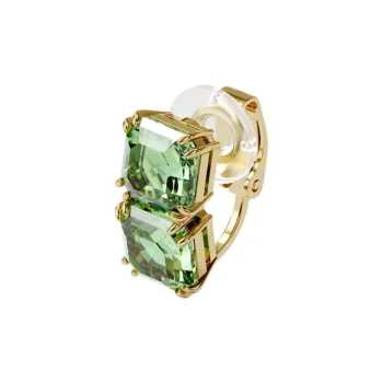 Swarovski Millenia Gold Plated Clip On Earrings Women's Green