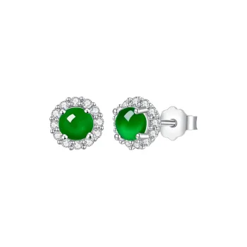Princess Cui Ice Glutinous Jadeite Stud Earrings Unisex