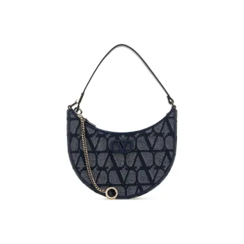 Valentino Leather Handbag, Shoulder Bag Women's Dark Blue