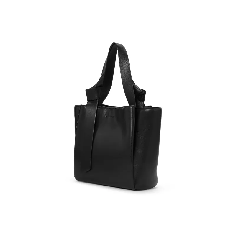 CHARLES&KEITH Synthetic Leather Shoulder Bag Tubas Women's Chalk White/Noir Black-7