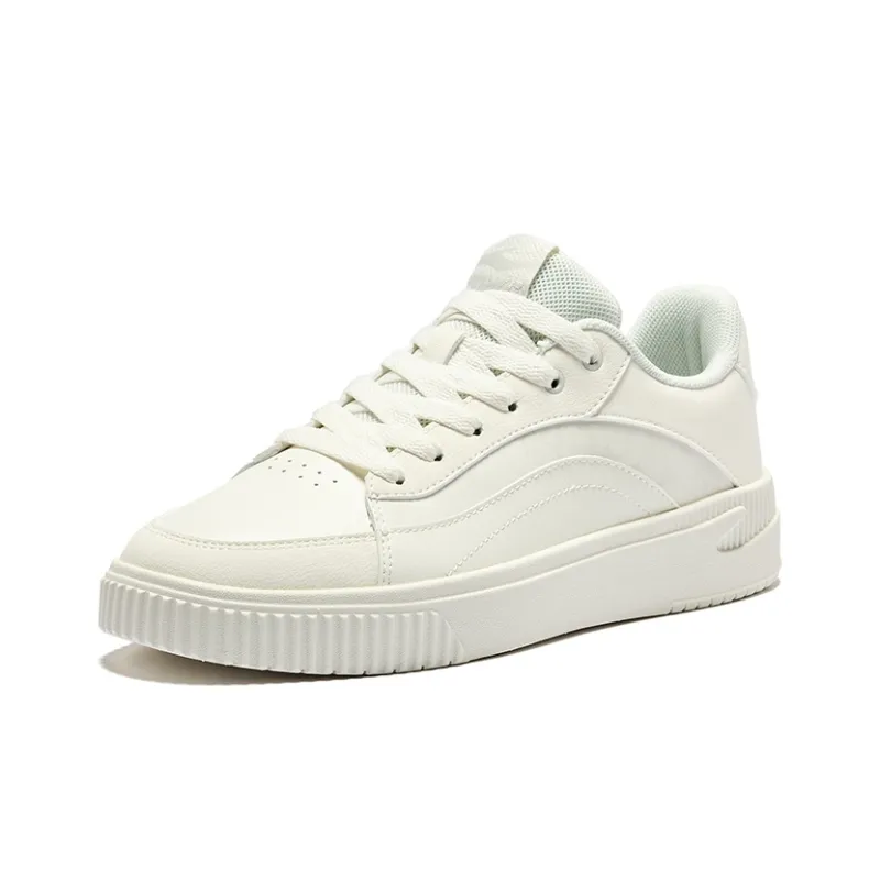Erke Flying Cranes Anti Slip Wear Resistant Low Top Skateboard Shoes Women's Microcrystal White-2