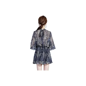 Still Quiet Jumpsuit Women's Navy Blue/Multicolor