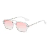 Transparent Frame with Double Pink Lens