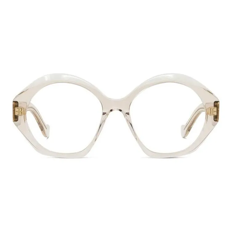 LOEWE Acetate Irregular Shape Eyeglass Frames Women's Beige-1