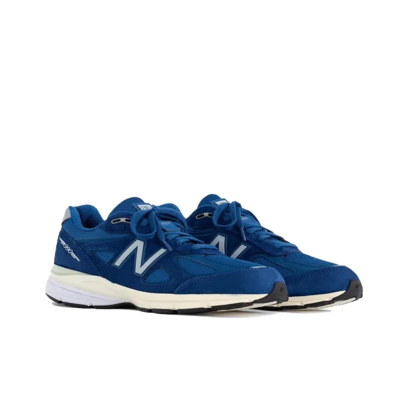 AIME LEON DORE x New Balance NB 990 V4 Wear Resistant Low Top Casual Running Shoes Men's Blue-2
