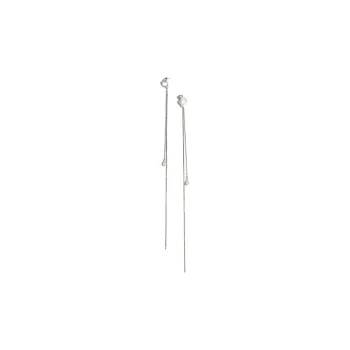 M.Wong 925 Sterling Silver Shimmer Fringe Chain Stud Earrings With Long Drop Women's
