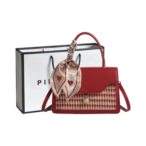 PINK·LAND PU Wedding Bag Bride Bag Small Square Bag Shoulder Bag Crossbody Bag Handbag Regular Women's Red/Black