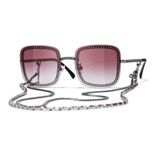 CHANEL Sunglasses Women's Deep Silver/Pink Gradient