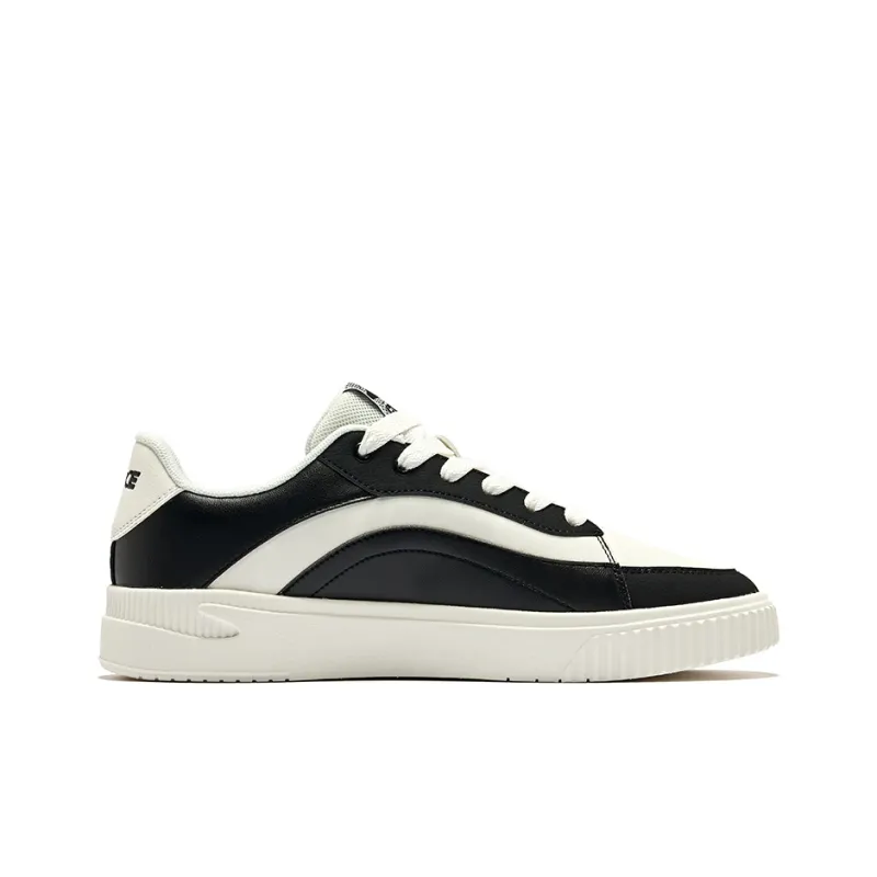 Erke Flying Cranes Anti Slip Wear Resistant Low Top Skateboard Shoes Men's Microcrystal White/Jet Black-1