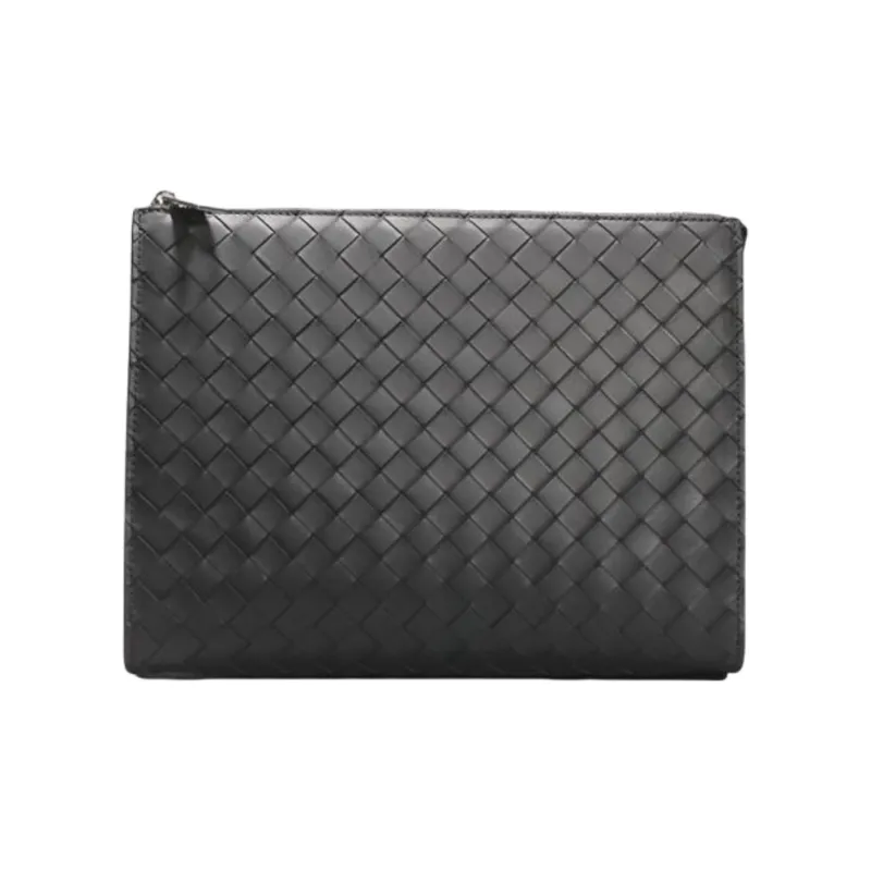 CMLZIUA Cow Leather Clutch Unisex Black-2