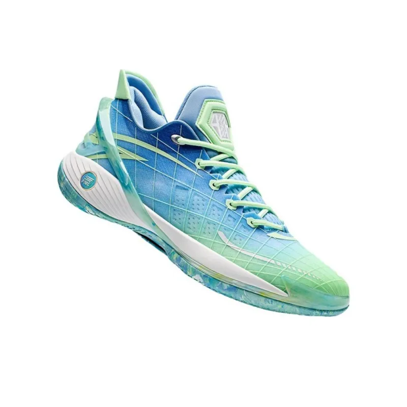 Anta Light Madness 2024 Cushioning Slip Resistant Low Top Basketball Shoes Men's Blue Green-1