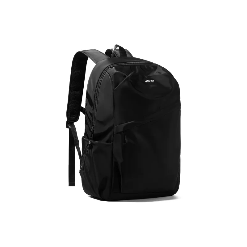 WONHOX Fabric Backpack Computer Backpack Travel Bag Backpack Regular Unisex Black-3