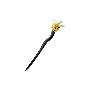 Kelanxi Wooden/Acrylic Hairpins Women's Black