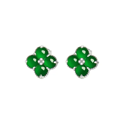 With the heart of the jade Jadeite Stud Earrings Women's