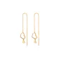 Heart Fringe Drop Earrings-Rose Gold